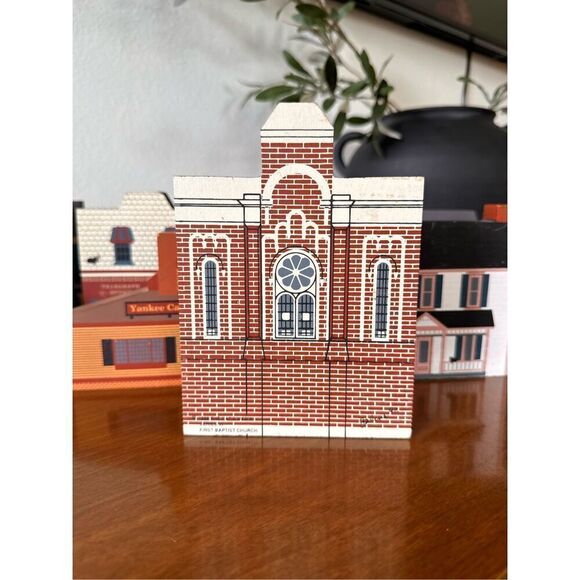 Vintage 9 Piece The Cats Meow Village Wooden Handpainted House Collection 80/90’ - Picture 6 of 14